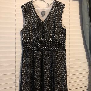 Black and white dress.